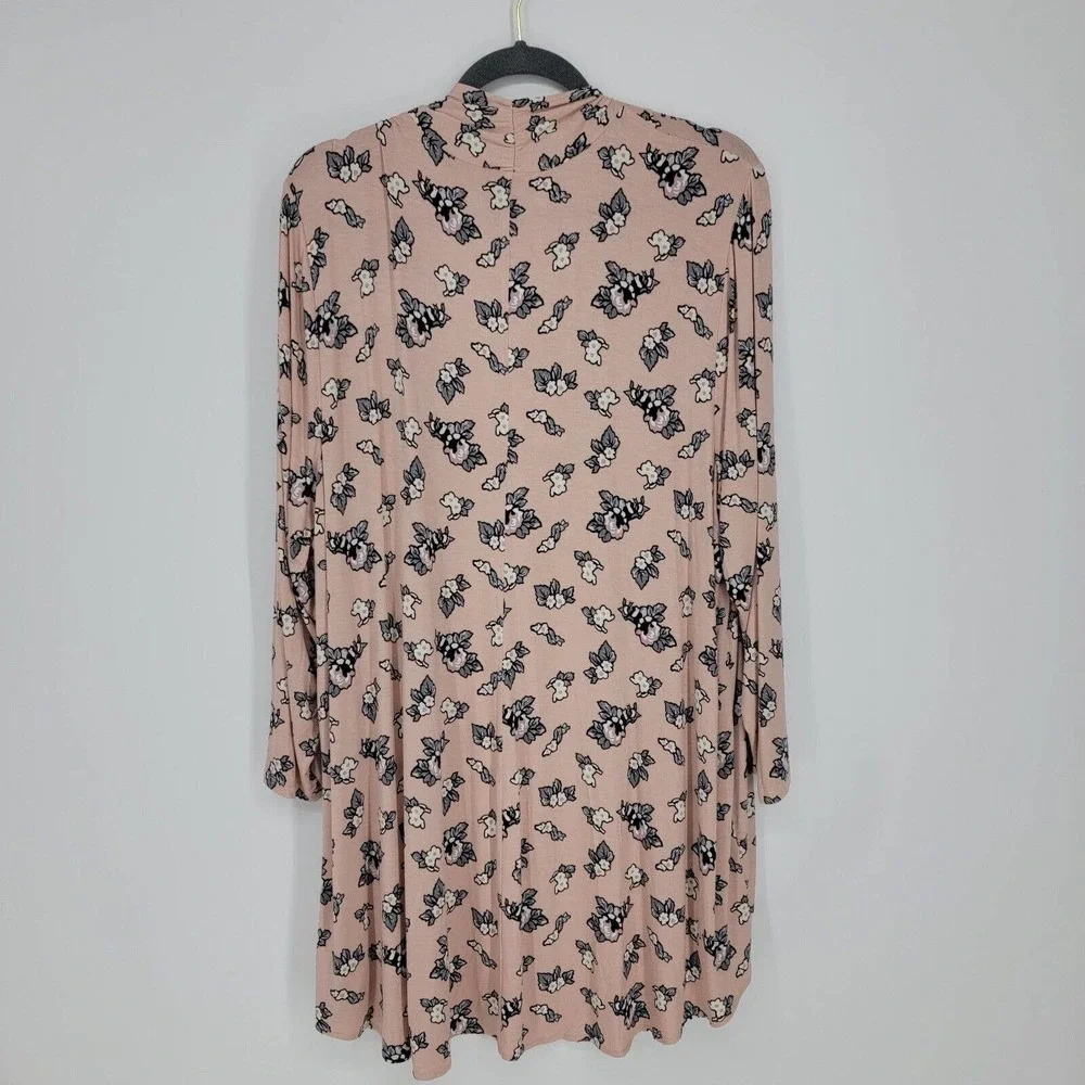 Lane Bryant Women's Size 22/24 Floral Open Front Pink Cardigan - Picture 5 of 8